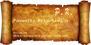 Pavesitz Krisztián névjegykártya